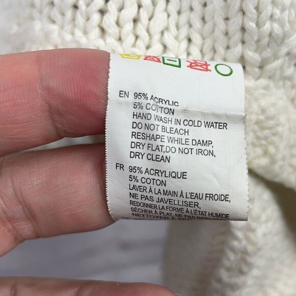 Retrod. Cream & Navy Blue striped scoop neck hi-lo sweater. XXL - Picture 9 of 10